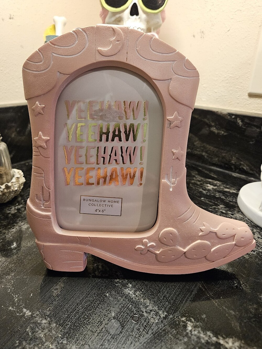 Pink Western Cowboy Boot 4x6 Photo Frame - Yeehaw